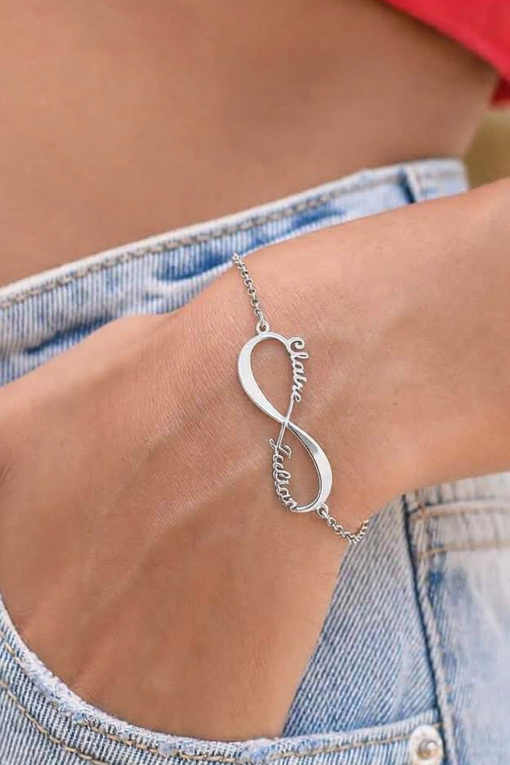 Custom Infinity Name Bracelet – Personalized Gold Double Name Bracelet for Women