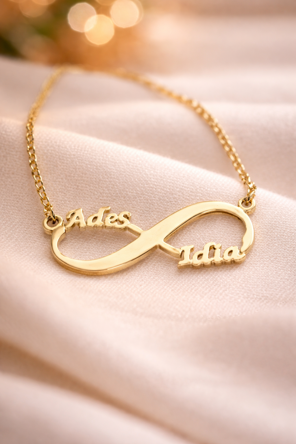 Personalized Infinity Name Necklace – Custom Gold Plated Love Pendant