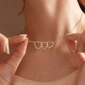 Custom Triple Heart Name Necklace – Personalized Gold Family Pendant