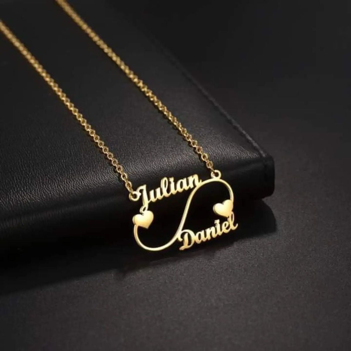 Custom Infinity Double Name Necklace – Personalized Gold Love Pendant