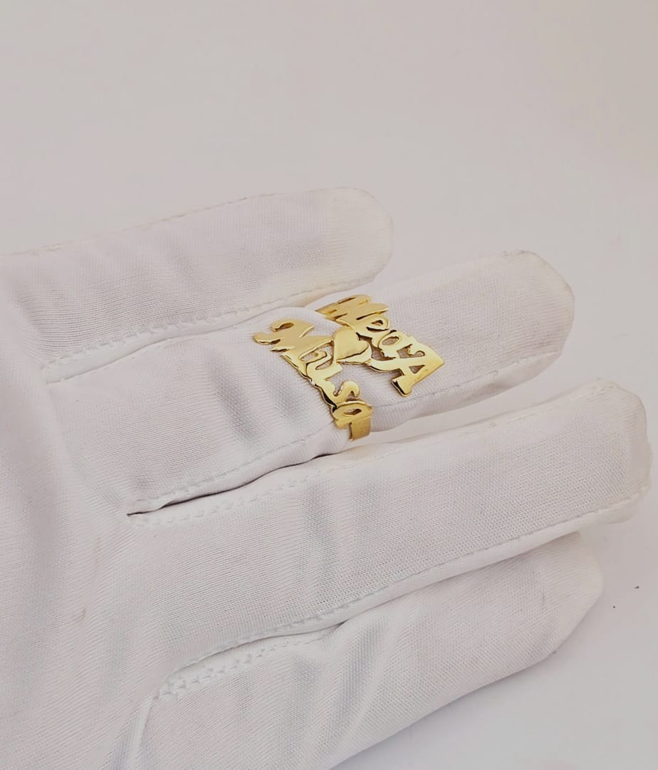 Personalized Double Name Ring – Custom Adjustable Name Ring for Women