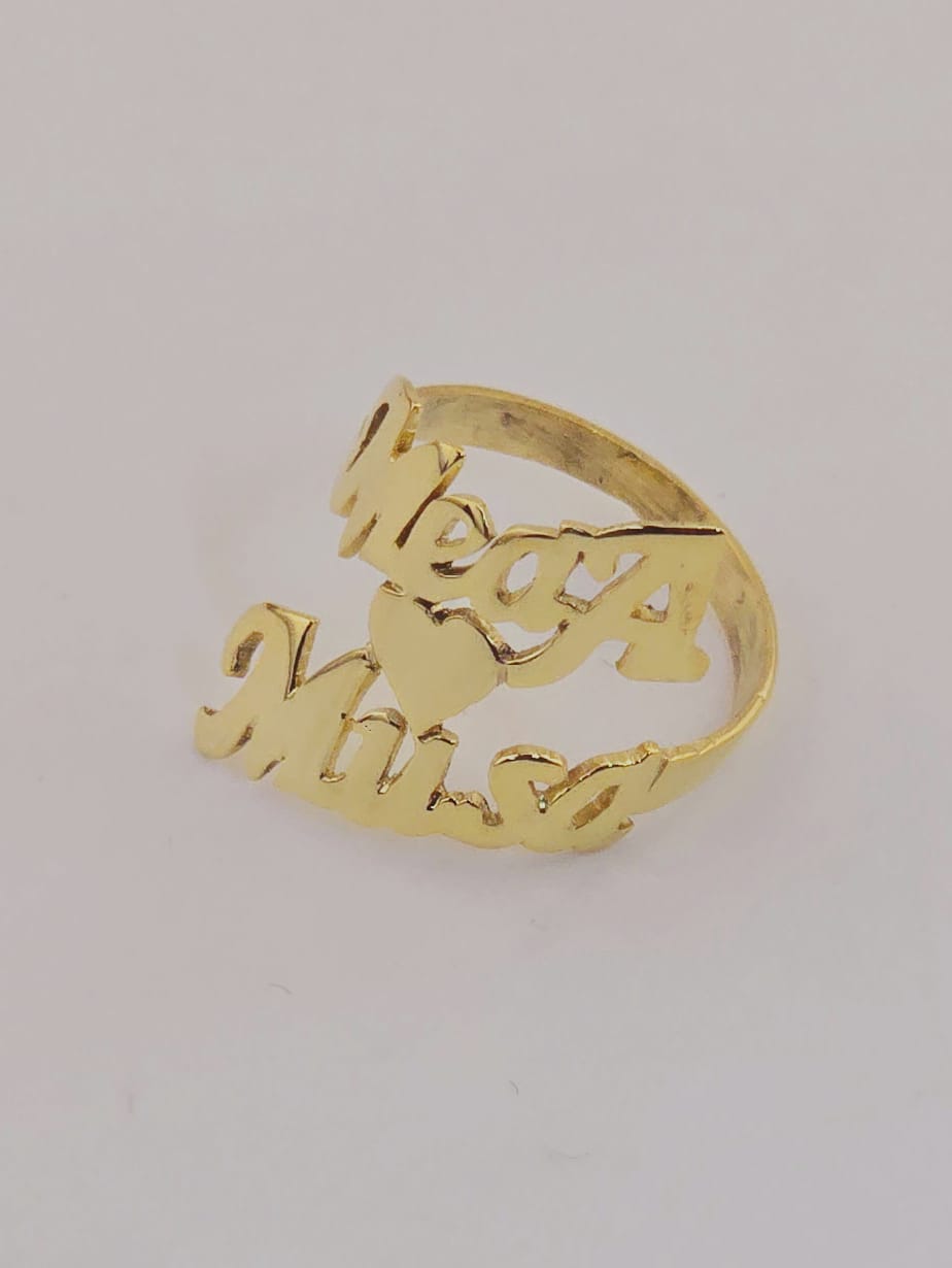Personalized Double Name Ring – Custom Adjustable Name Ring for Women