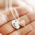 Personalized Double Heart Name Necklace for Mom – Custom Engraved Pendant
